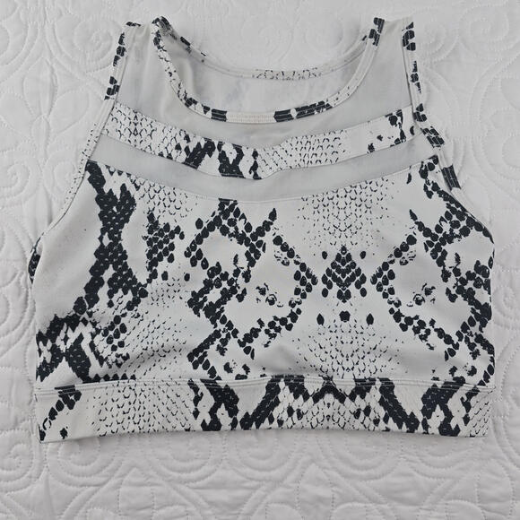 Savvi Fit XL Black and White Snake Print Sports Bra - Picture 3 of 7